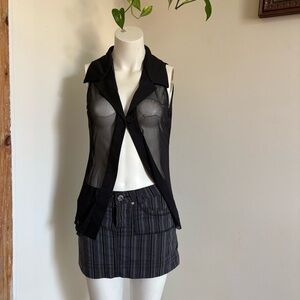 Vintage black mesh top ( small)